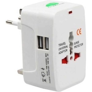 All in One Universal International Plug Adapter 2 USB Port 