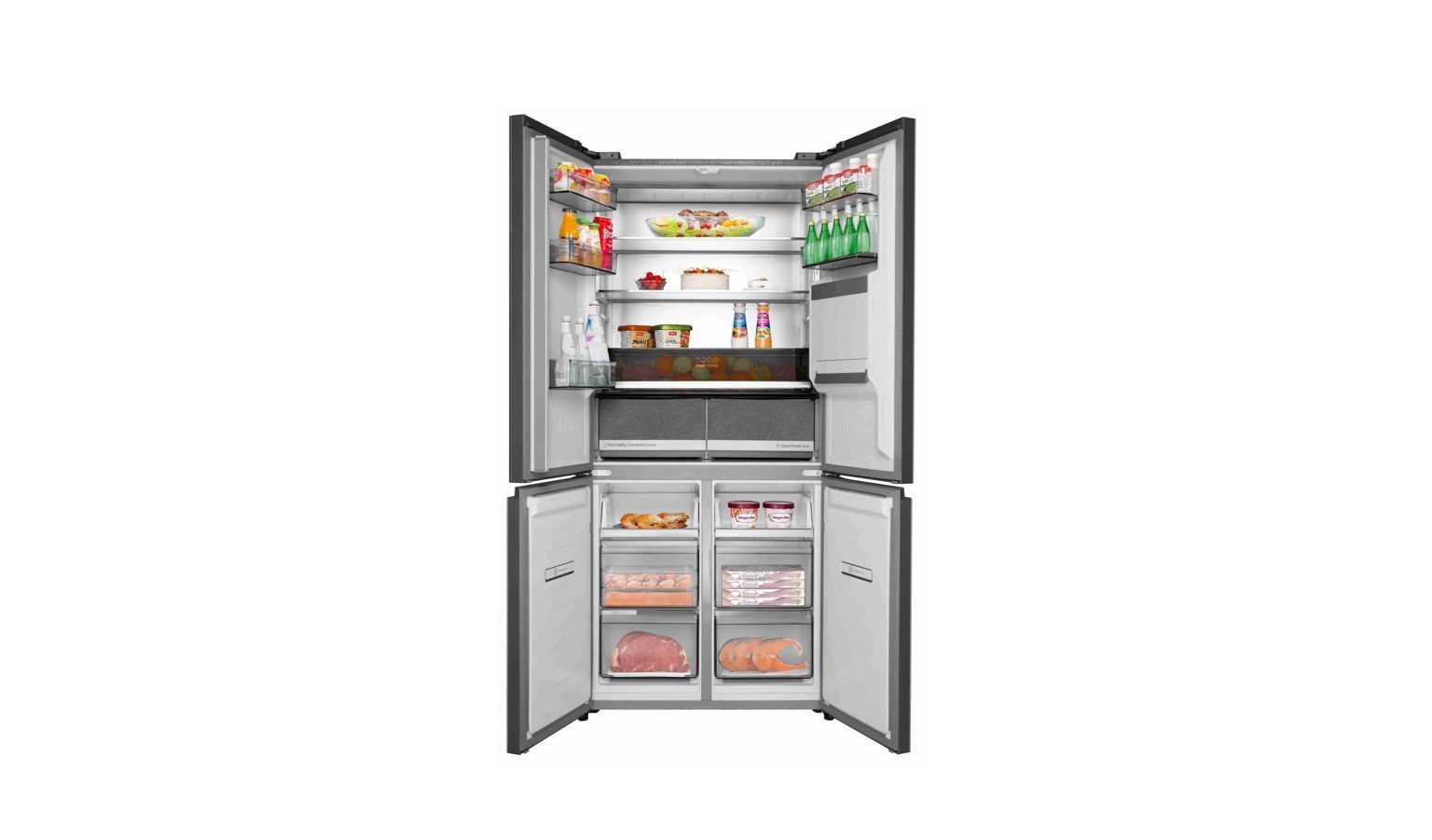 Hisense 610L 4 Door Inverter Refrigerator - White Glass (RQ660N4AWUC1) - Image 2