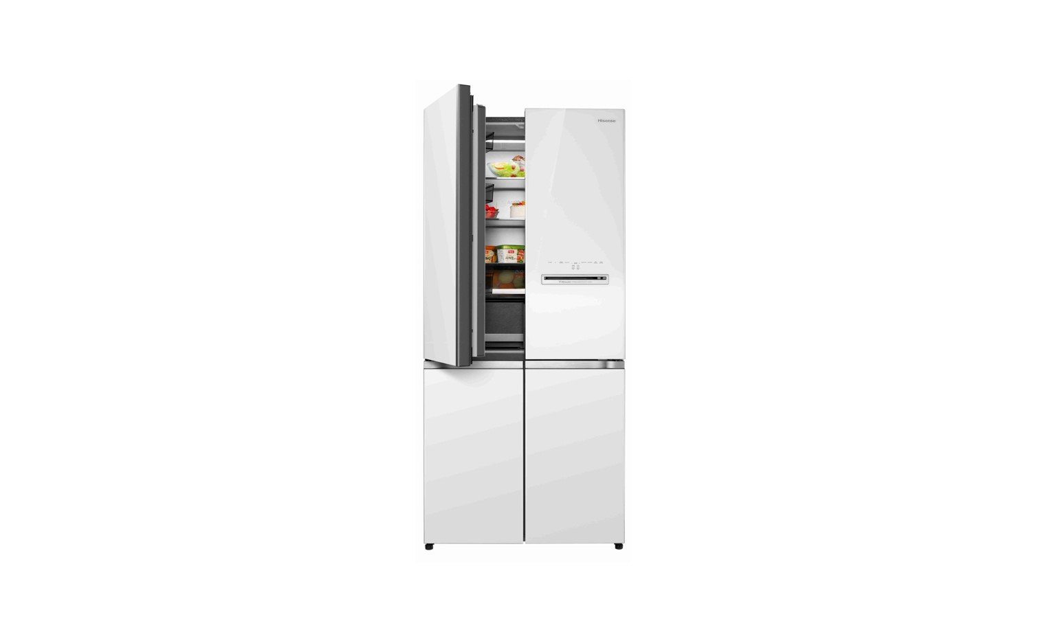 Hisense 610L 4 Door Inverter Refrigerator - White Glass (RQ660N4AWUC1) - Image 3
